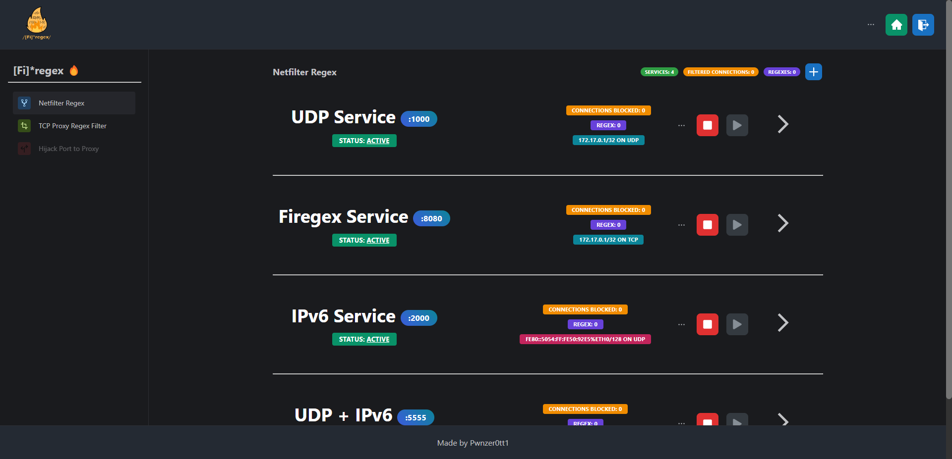 Firegex Network scheme
