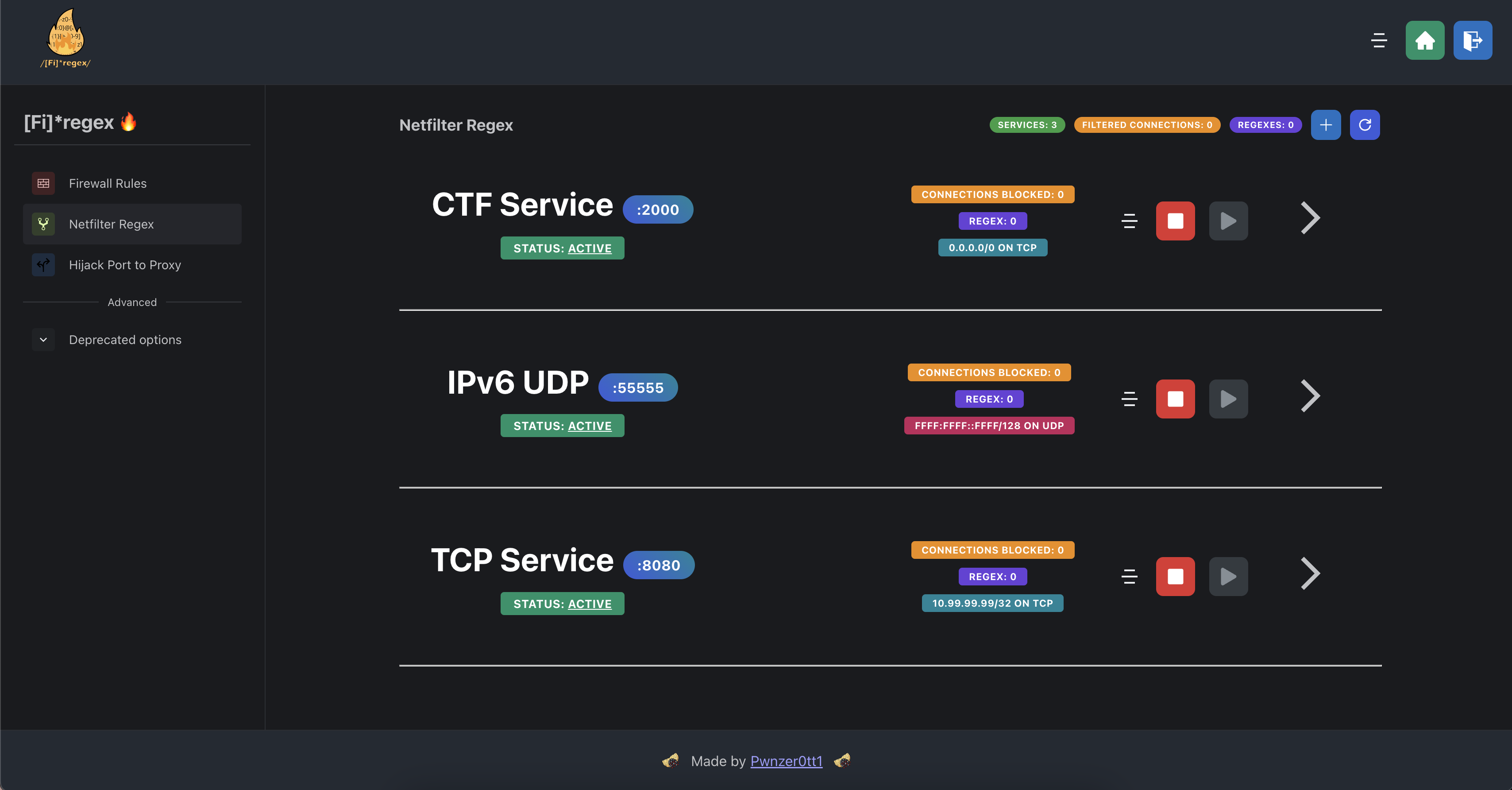 Firegex Network scheme