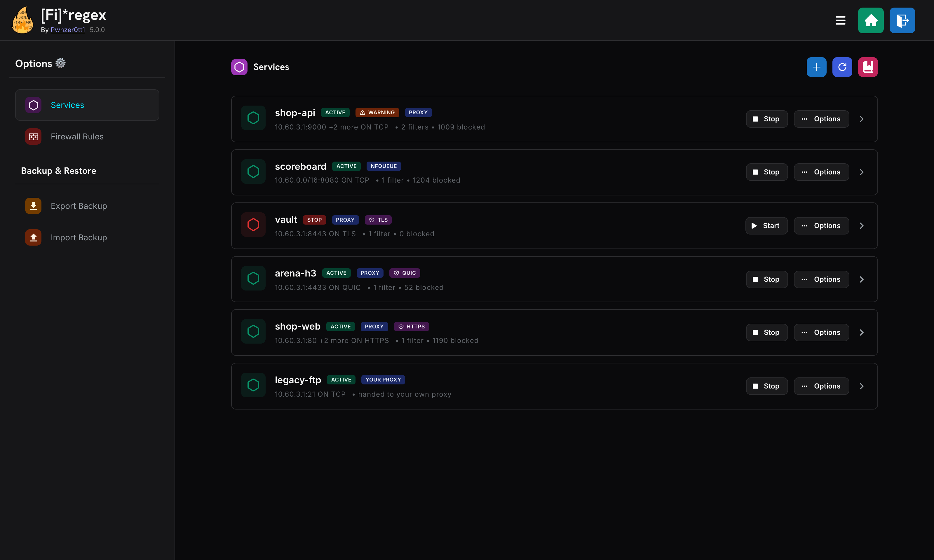 Firegex Network scheme
