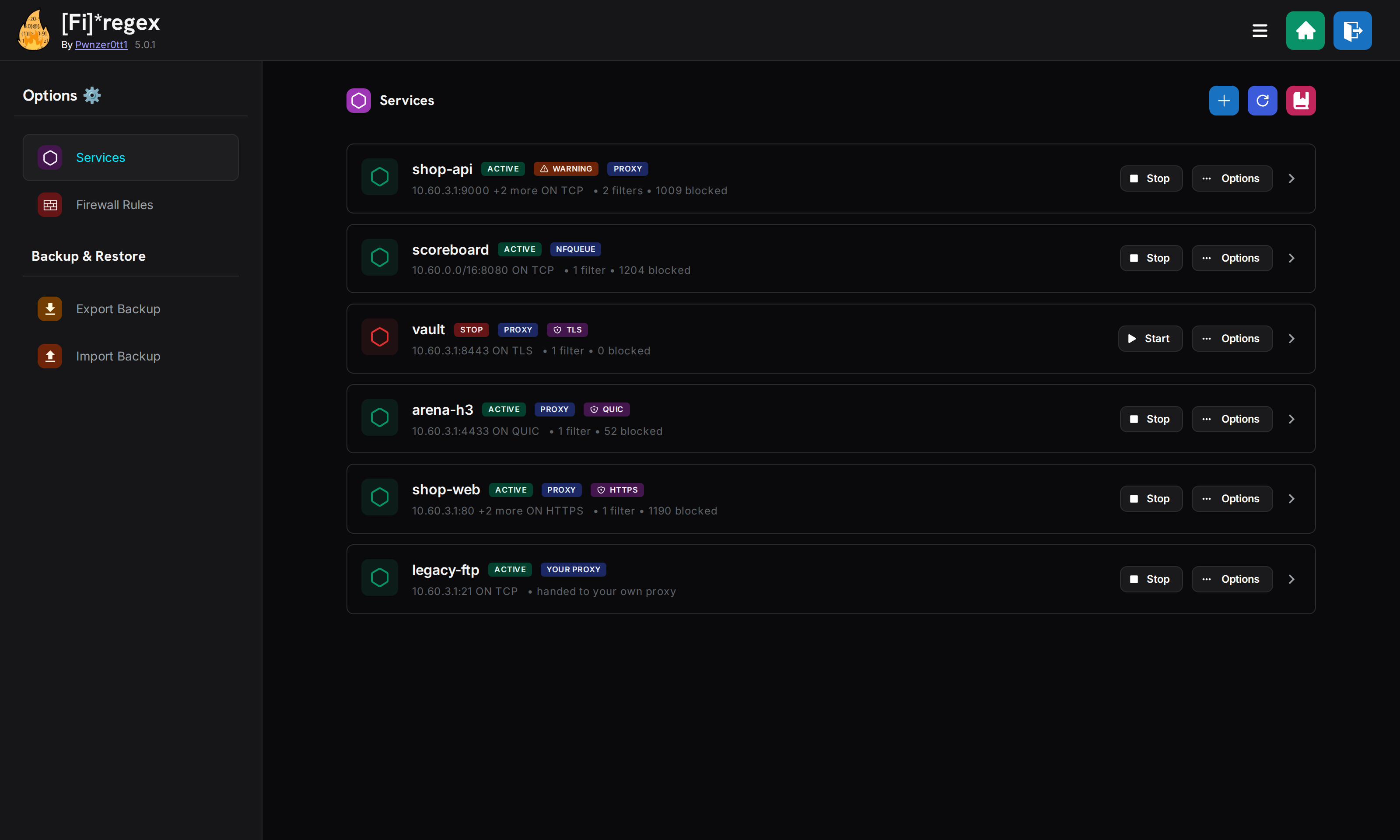 Firegex Network scheme